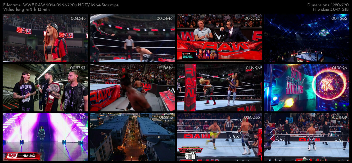 WWE RAW 2024 02 26 720p HDTV h264 Star TGx