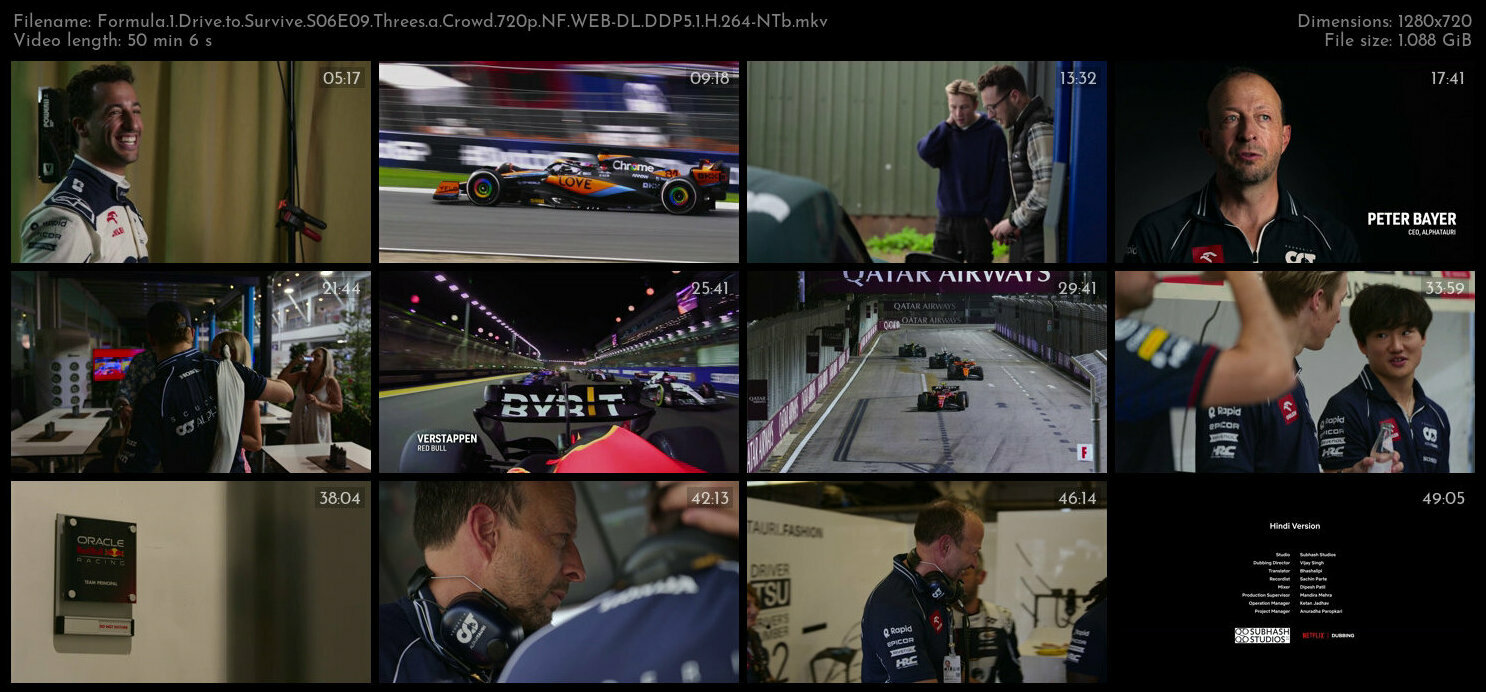 Formula 1 Drive to Survive S06E09 Threes a Crowd 720p NF WEB DL DDP5 1 H 264 NTb TGx