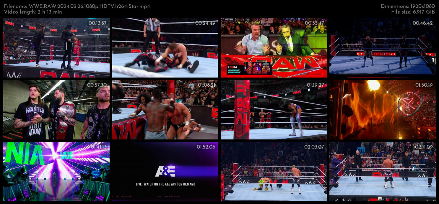 WWE RAW 2024 02 26 1080p HDTV h264 Star TGx