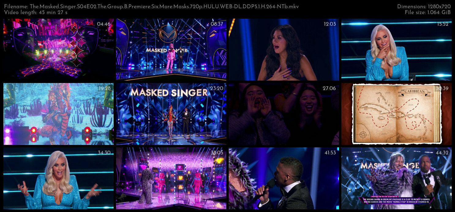 The Masked Singer S04E02 The Group B Premiere Six More Masks 720p HULU WEB DL DDP5 1 H 264 NTb TGx