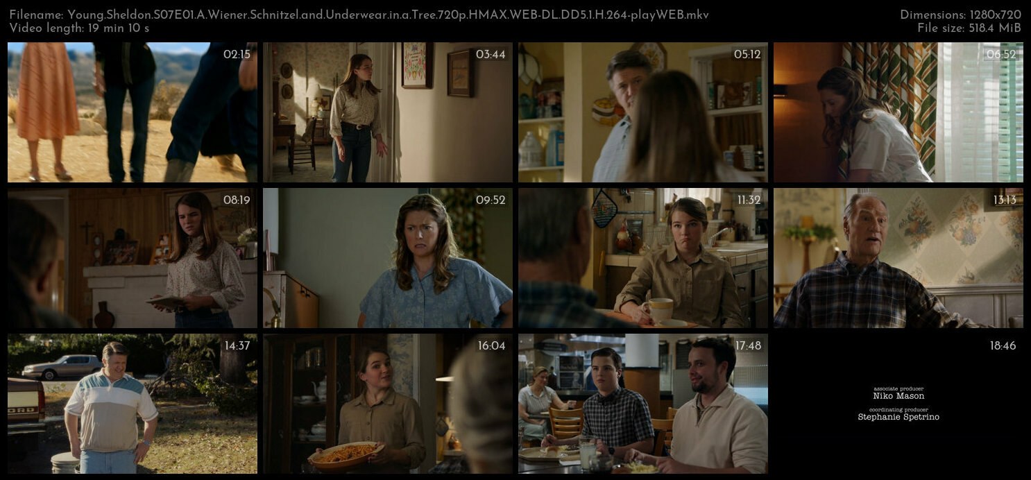 Young Sheldon S07E01 A Wiener Schnitzel and Underwear in a Tree 720p HMAX WEB DL DD5 1 H 264 playWEB