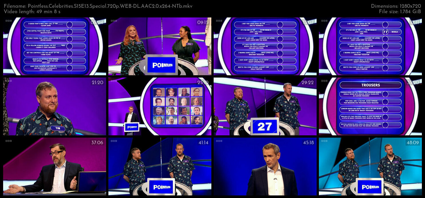 Pointless Celebrities S15E13 Special 720p WEB DL AAC2 0 x264 NTb TGx