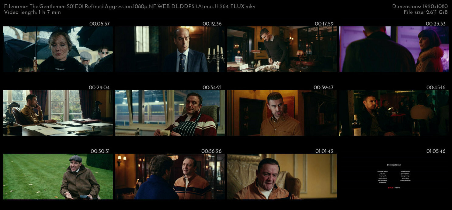 The Gentlemen S01E01 Refined Aggression 1080p NF WEB DL DDP5 1 Atmos H 264 FLUX TGx