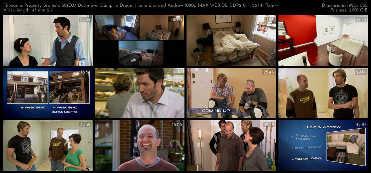 Property Brothers S01E07 Downtown Dump to Dream Home Lise and Andrew 1080p MAX WEB DL DDP2 0 H 264 N