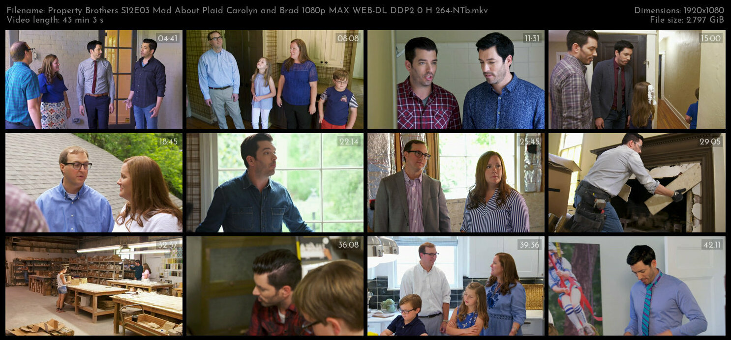 Property Brothers S12E03 Mad About Plaid Carolyn and Brad 1080p MAX WEB DL DDP2 0 H 264 NTb TGx