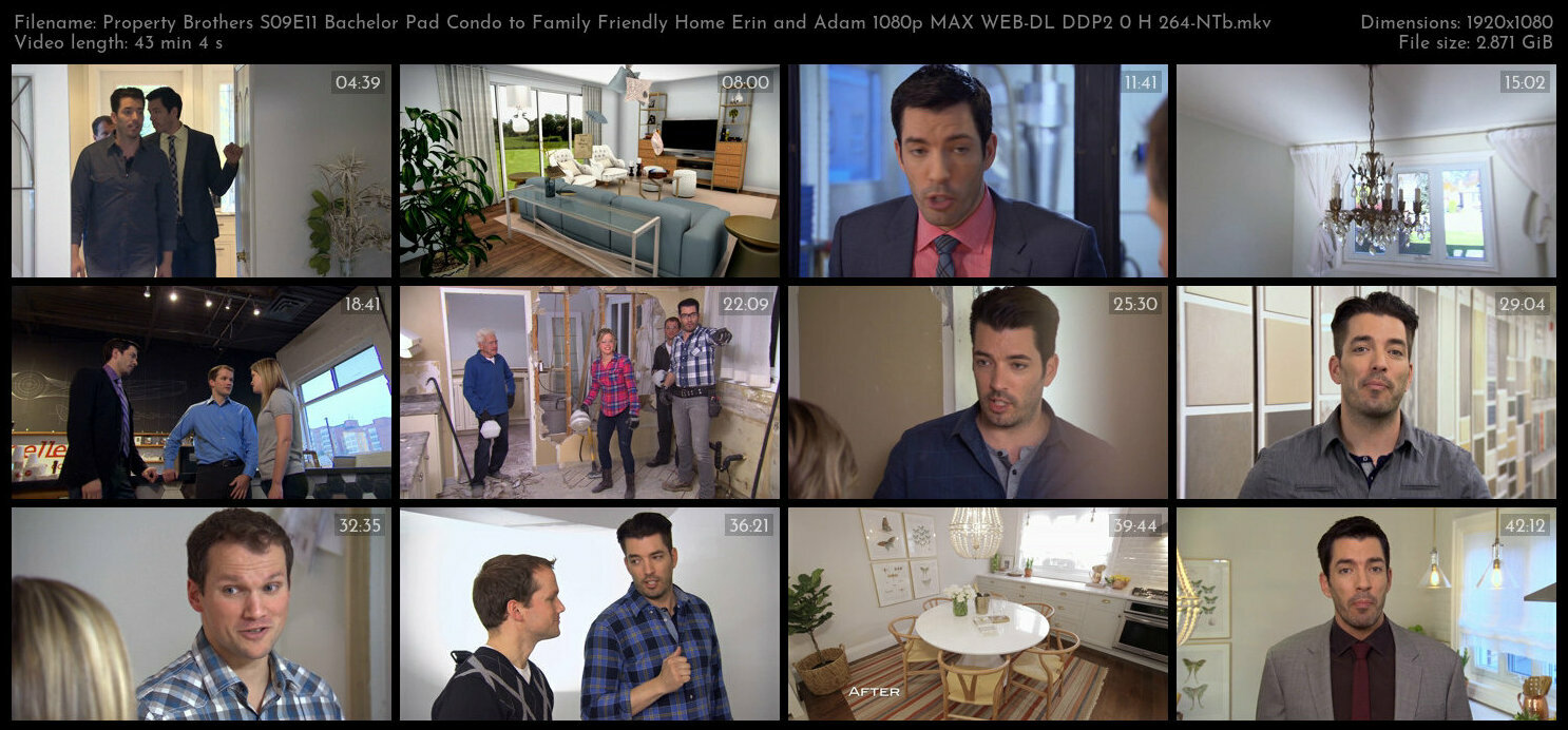 Property Brothers S09E11 Bachelor Pad Condo to Family Friendly Home Erin and Adam 1080p MAX WEB DL D