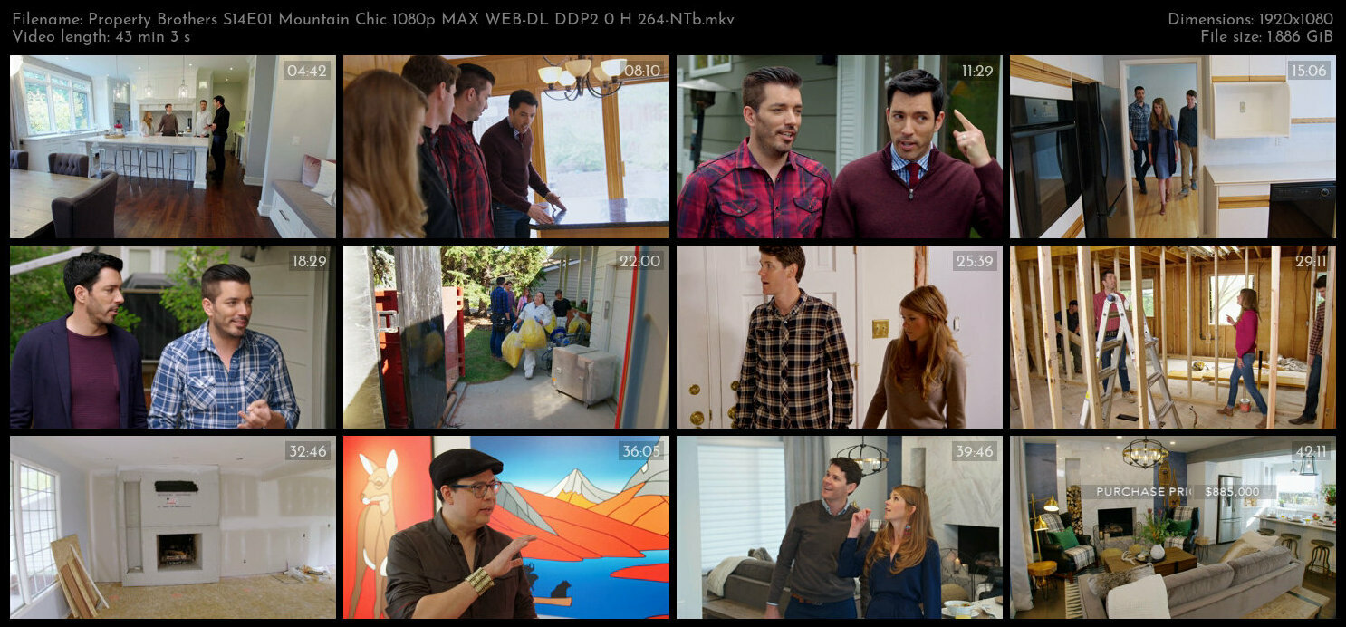 Property Brothers S14E01 Mountain Chic 1080p MAX WEB DL DDP2 0 H 264 NTb TGx