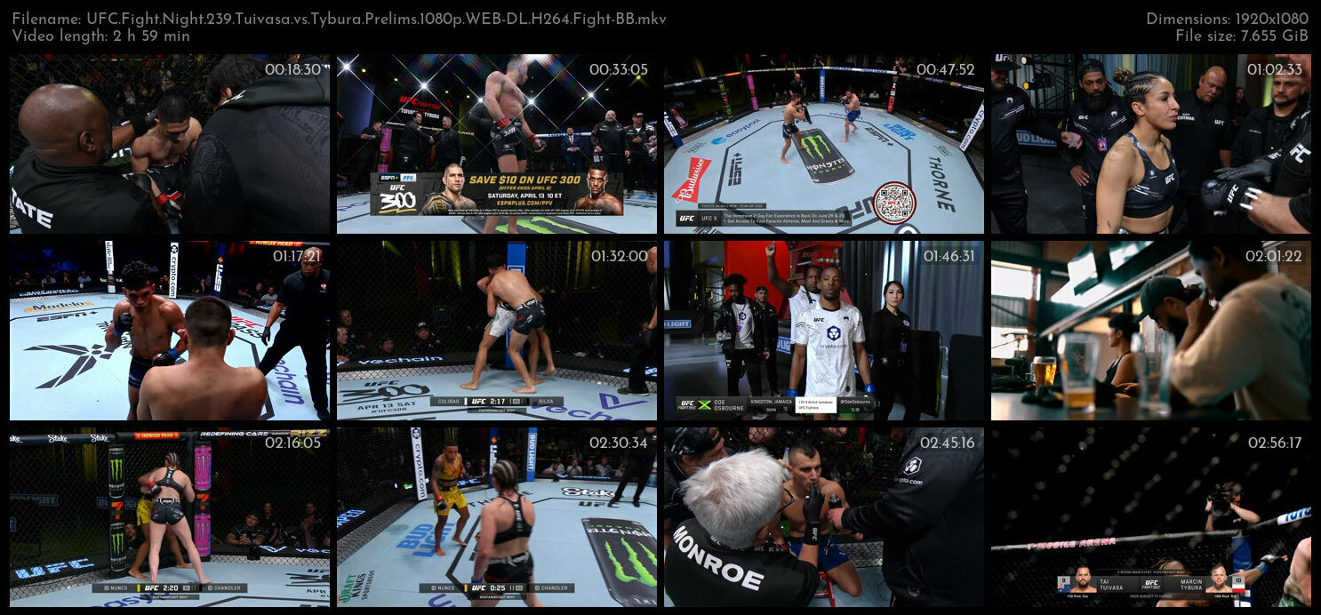UFC Fight Night 239 Tuivasa vs Tybura Prelims 1080p WEB DL H264 Fight BB