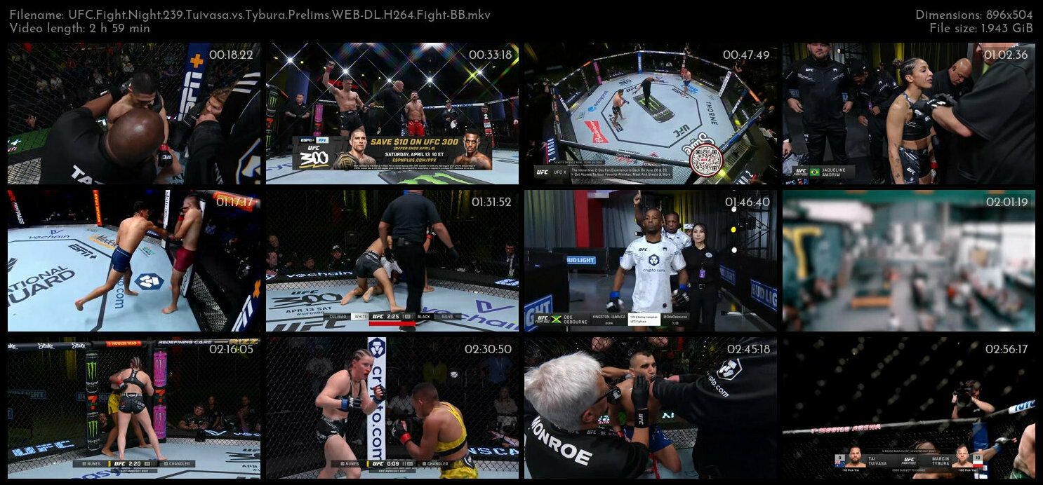 UFC Fight Night 239 Tuivasa vs Tybura Prelims WEB DL H264 Fight BB
