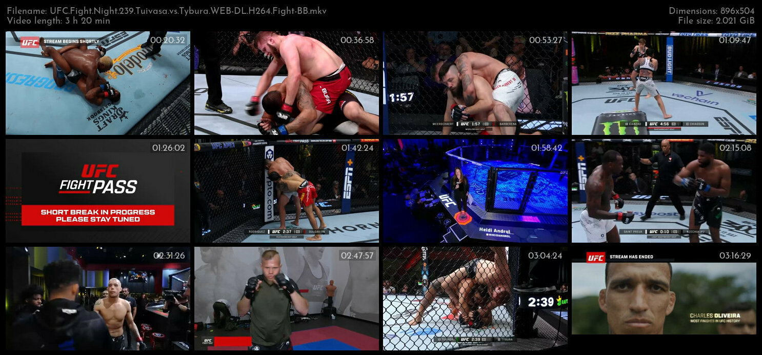 UFC Fight Night 239 Tuivasa vs Tybura WEB DL H264 Fight BB