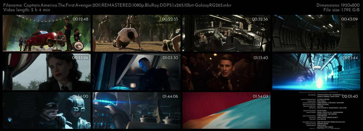 Captain America The First Avenger 2011 REMASTERED 1080p BluRay DDP5 1 x265 10bit GalaxyRG265