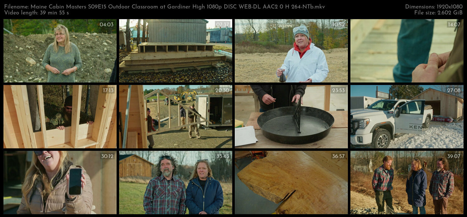 Maine Cabin Masters S09E15 Outdoor Classroom at Gardiner High 1080p DISC WEB DL AAC2 0 H 264 NTb TGx