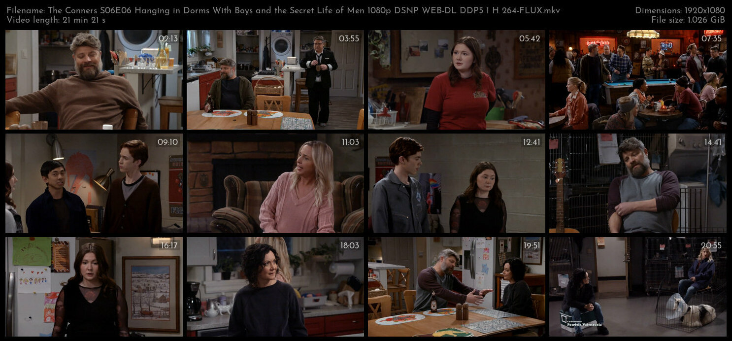The Conners S06E06 Hanging in Dorms With Boys and the Secret Life of Men 1080p DSNP WEB DL DDP5 1 H