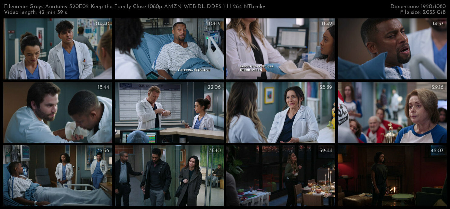 Greys Anatomy S20E02 Keep the Family Close 1080p AMZN WEB DL DDP5 1 H 264 NTb TGx