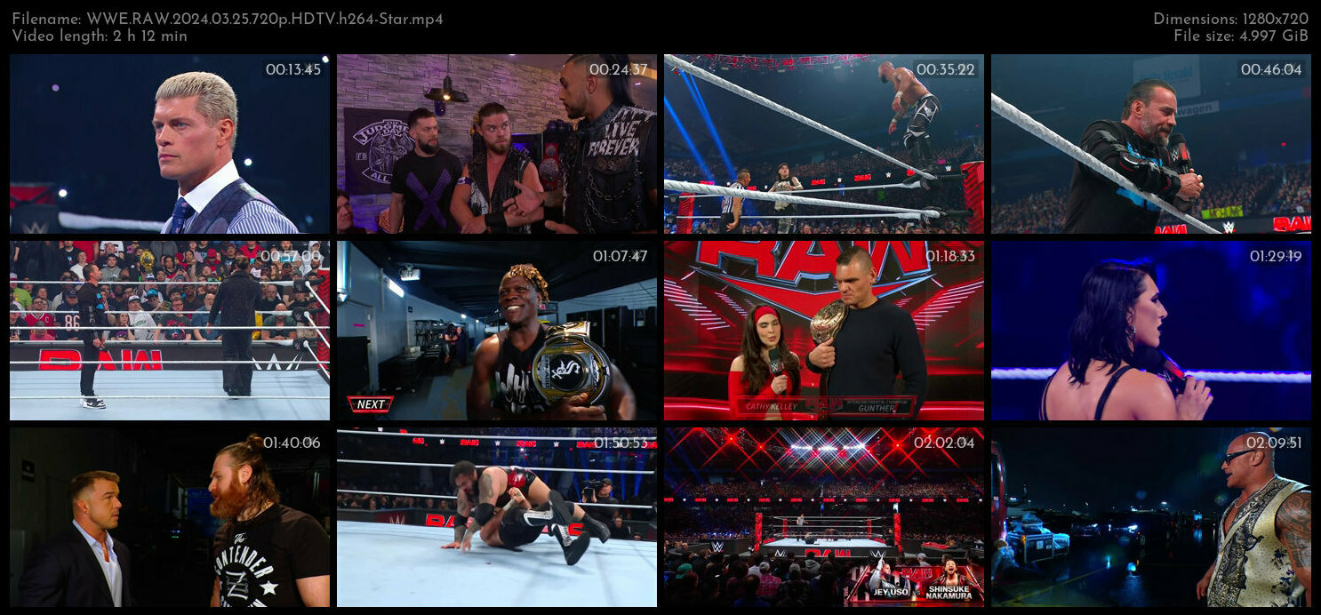 WWE RAW 2024 03 25 720p HDTV h264 Star TGx