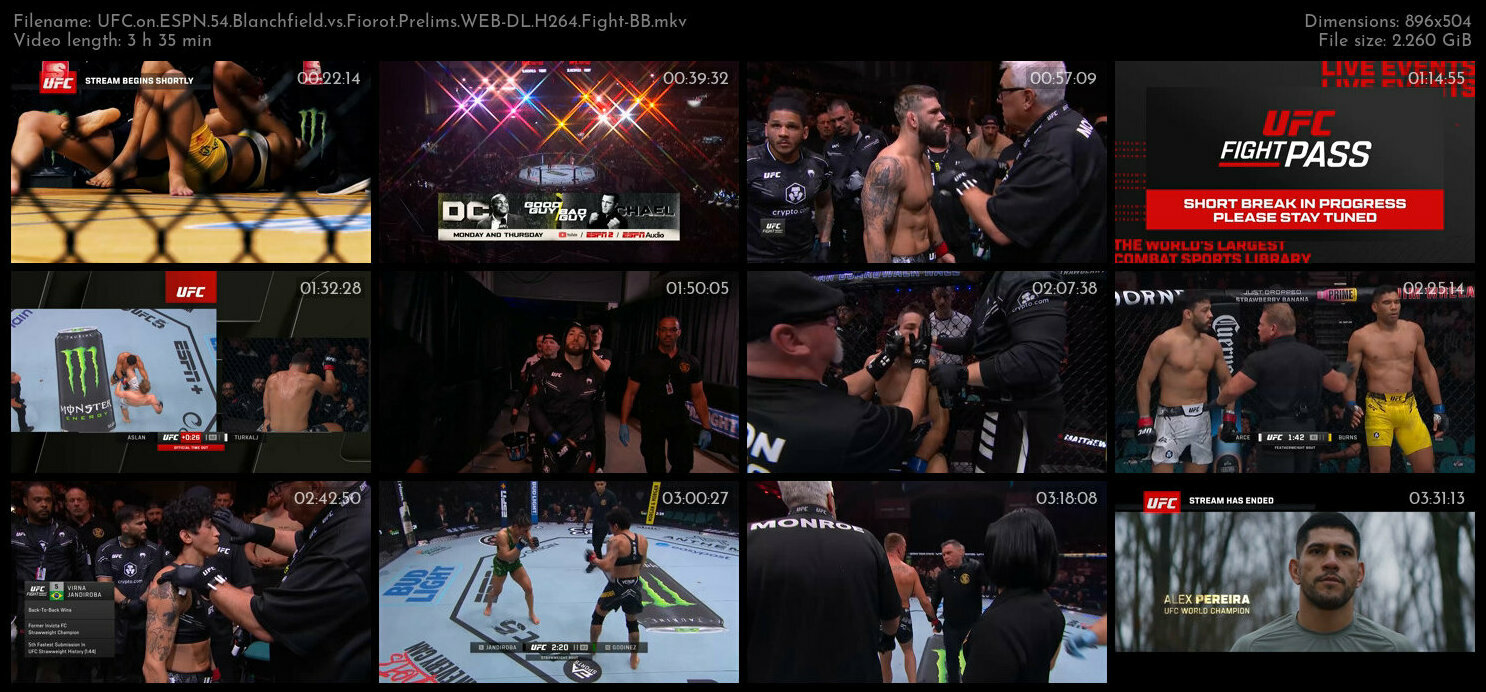 UFC on ESPN 54 Blanchfield vs Fiorot Prelims WEB DL H264 Fight BB