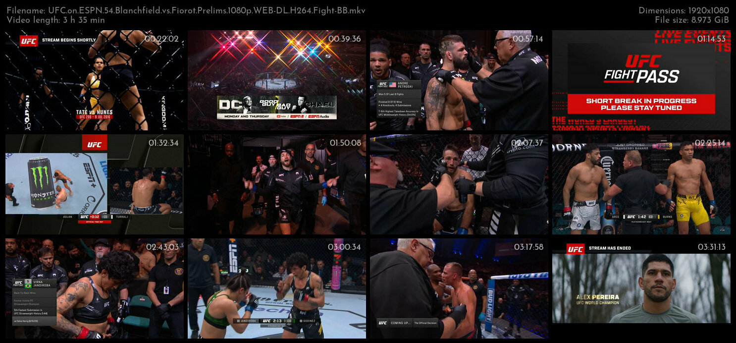 UFC on ESPN 54 Blanchfield vs Fiorot Prelims 1080p WEB DL H264 Fight BB