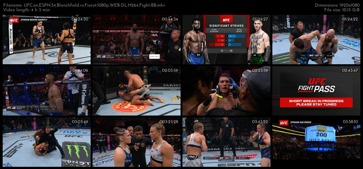 UFC on ESPN 54 Blanchfield vs Fiorot 1080p WEB DL H264 Fight BB