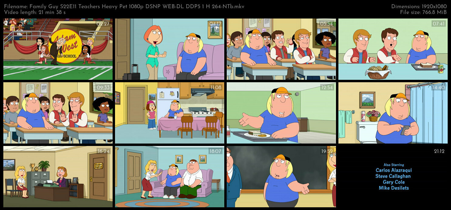 Family Guy S22E11 Teachers Heavy Pet 1080p DSNP WEB DL DDP5 1 H 264 NTb TGx