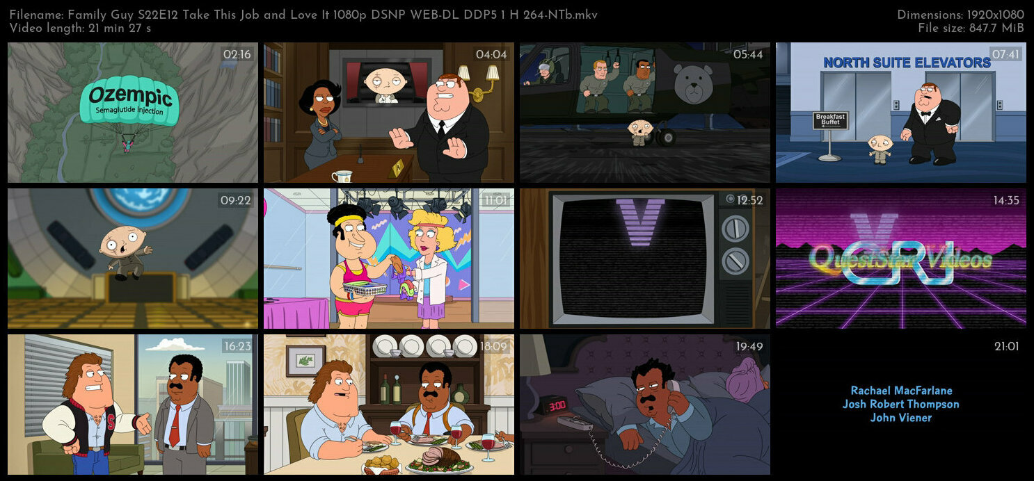 Family Guy S22E12 Take This Job and Love It 1080p DSNP WEB DL DDP5 1 H 264 NTb TGx