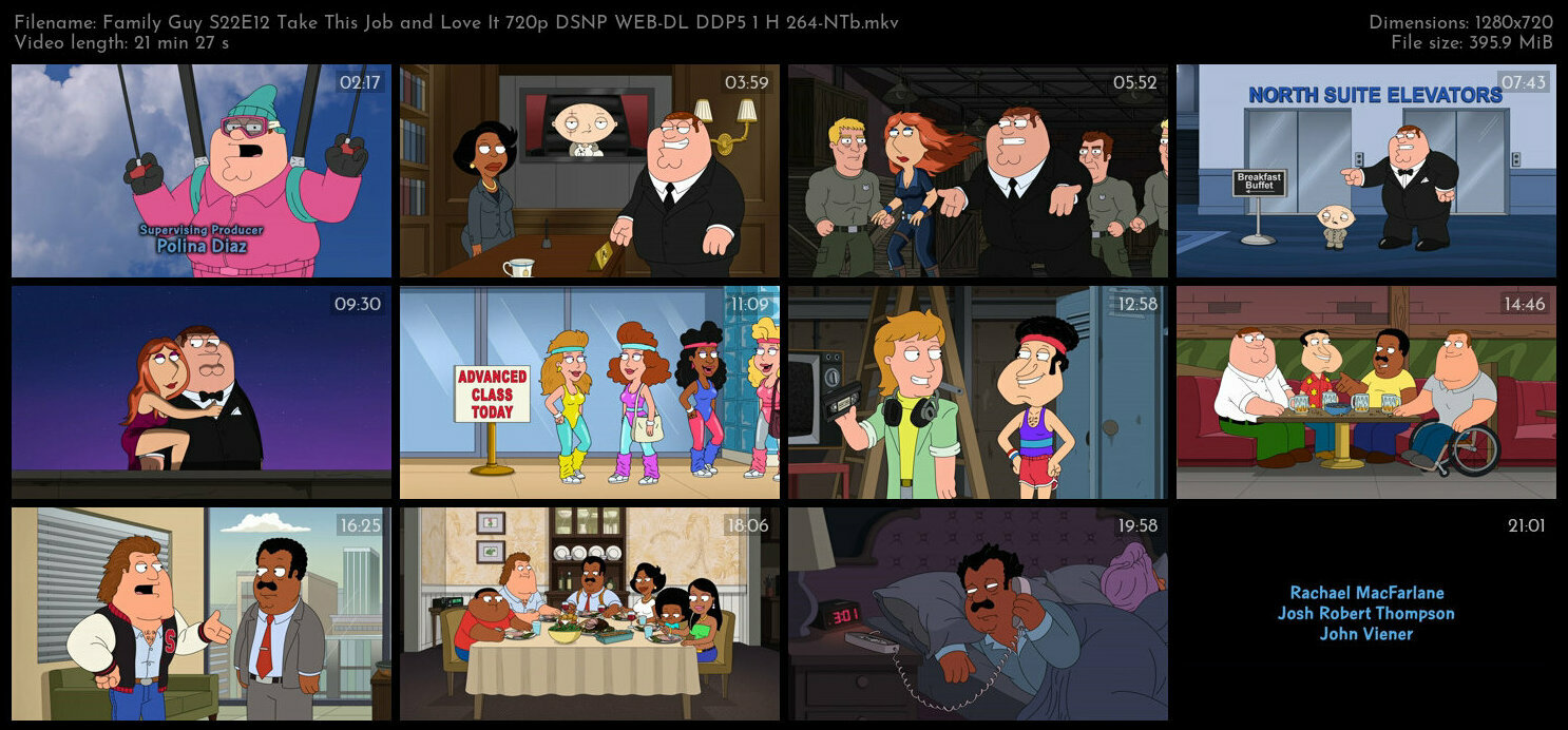 Family Guy S22E12 Take This Job and Love It 720p DSNP WEB DL DDP5 1 H 264 NTb TGx