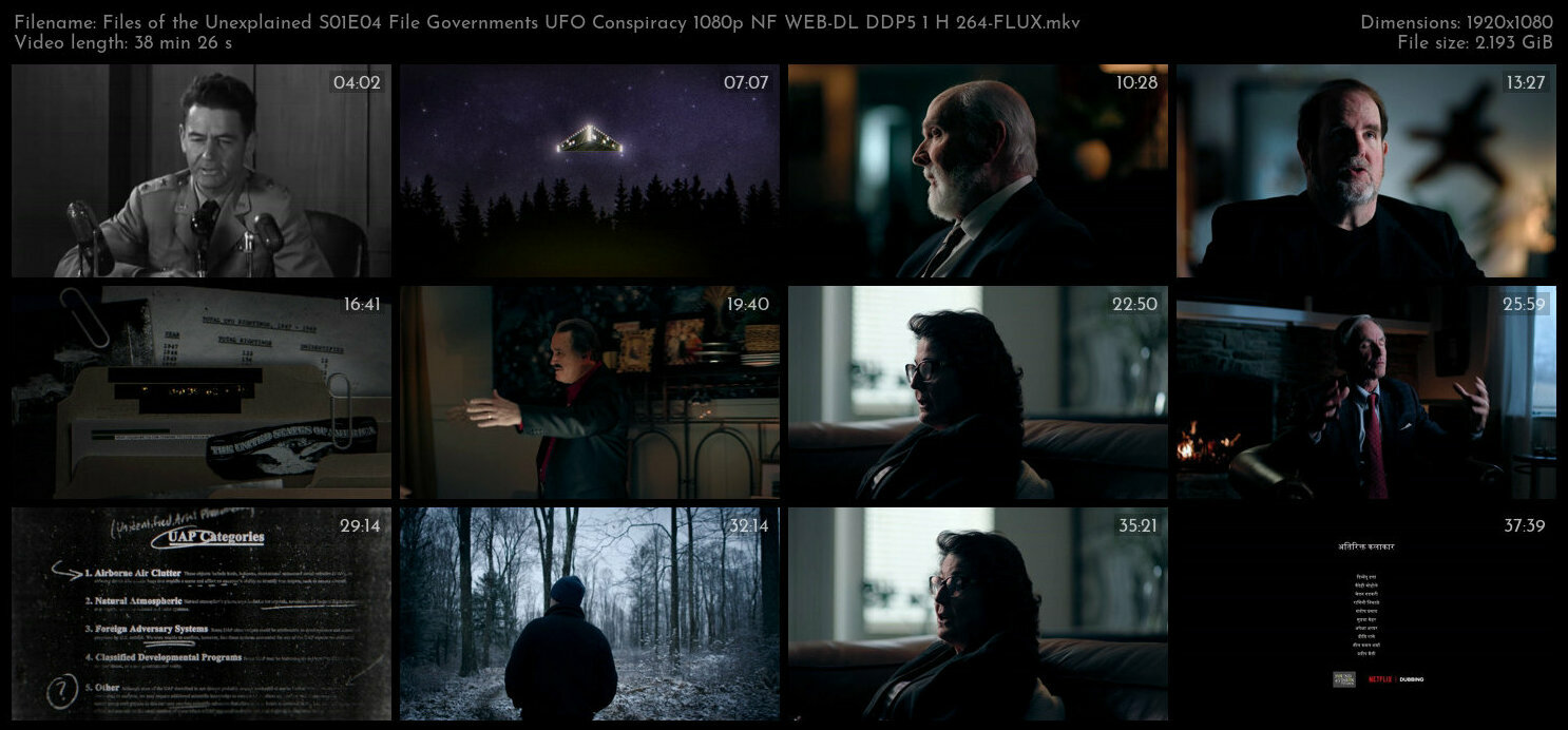 Files of the Unexplained S01E04 File Governments UFO Conspiracy 1080p NF WEB DL DDP5 1 H 264 FLUX TG