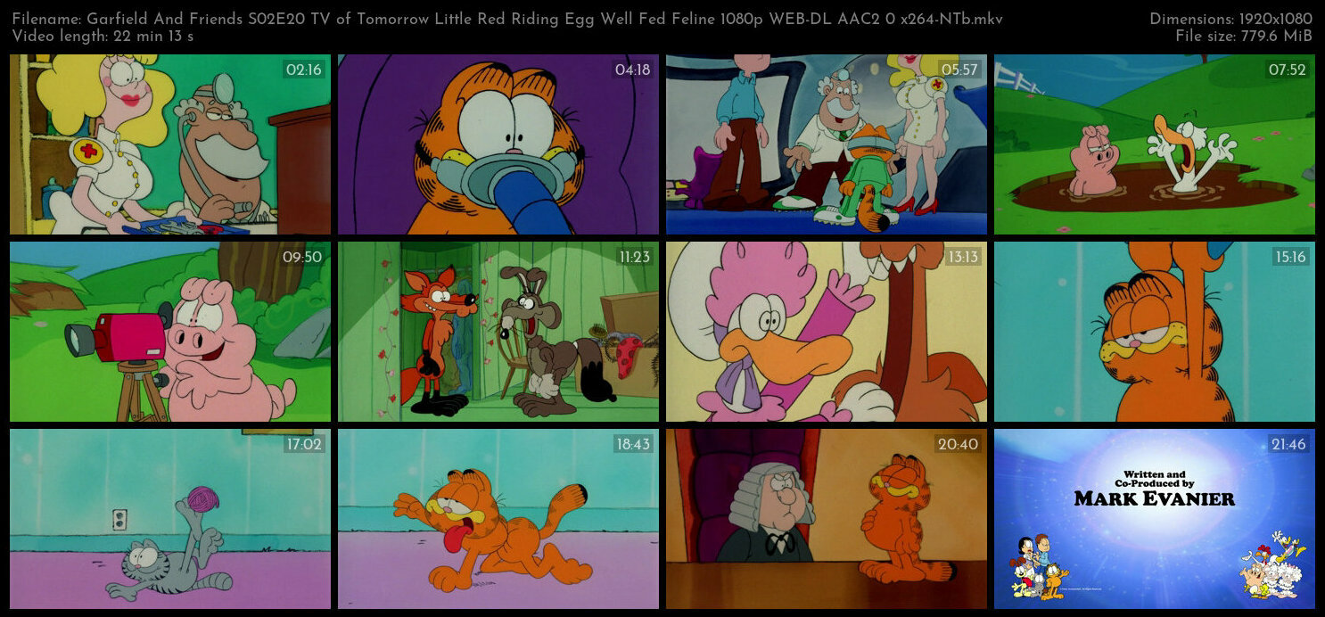 Garfield And Friends S02E20 TV of Tomorrow Little Red Riding Egg Well Fed Feline 1080p WEB DL AAC2 0