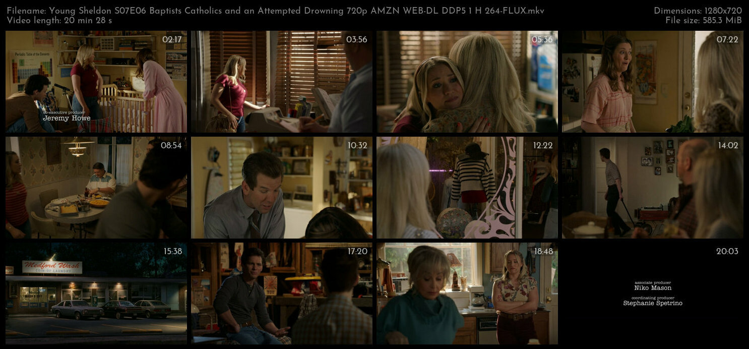 Young Sheldon S07E06 Baptists Catholics and an Attempted Drowning 720p AMZN WEB DL DDP5 1 H 264 FLUX