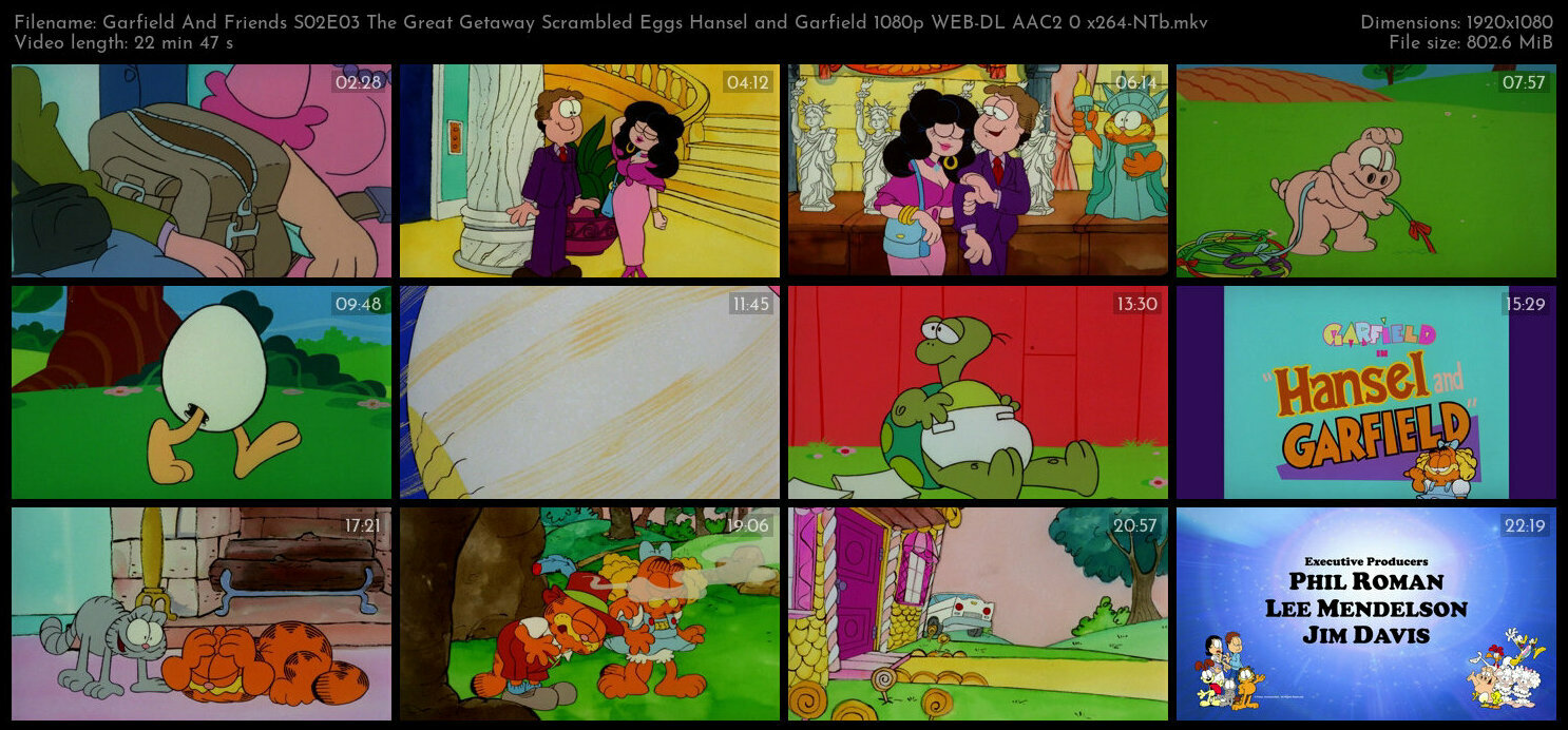 Garfield And Friends S02E03 The Great Getaway Scrambled Eggs Hansel and Garfield 1080p WEB DL AAC2 0