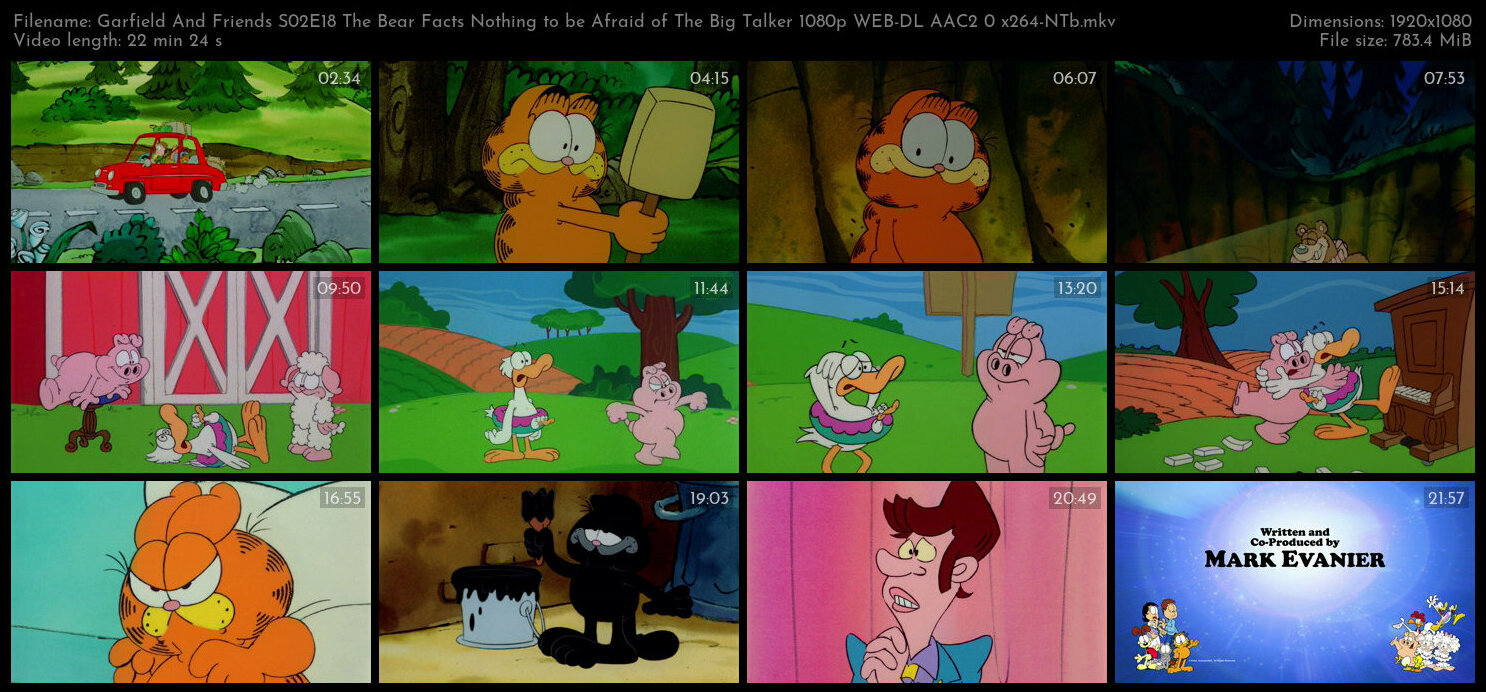 Garfield And Friends S02E18 The Bear Facts Nothing to be Afraid of The Big Talker 1080p WEB DL AAC2