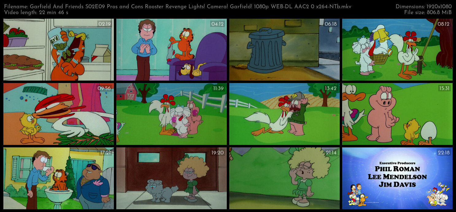 Garfield And Friends S02E09 Pros and Cons Rooster Revenge Lights Camera Garfield 1080p WEB DL AAC