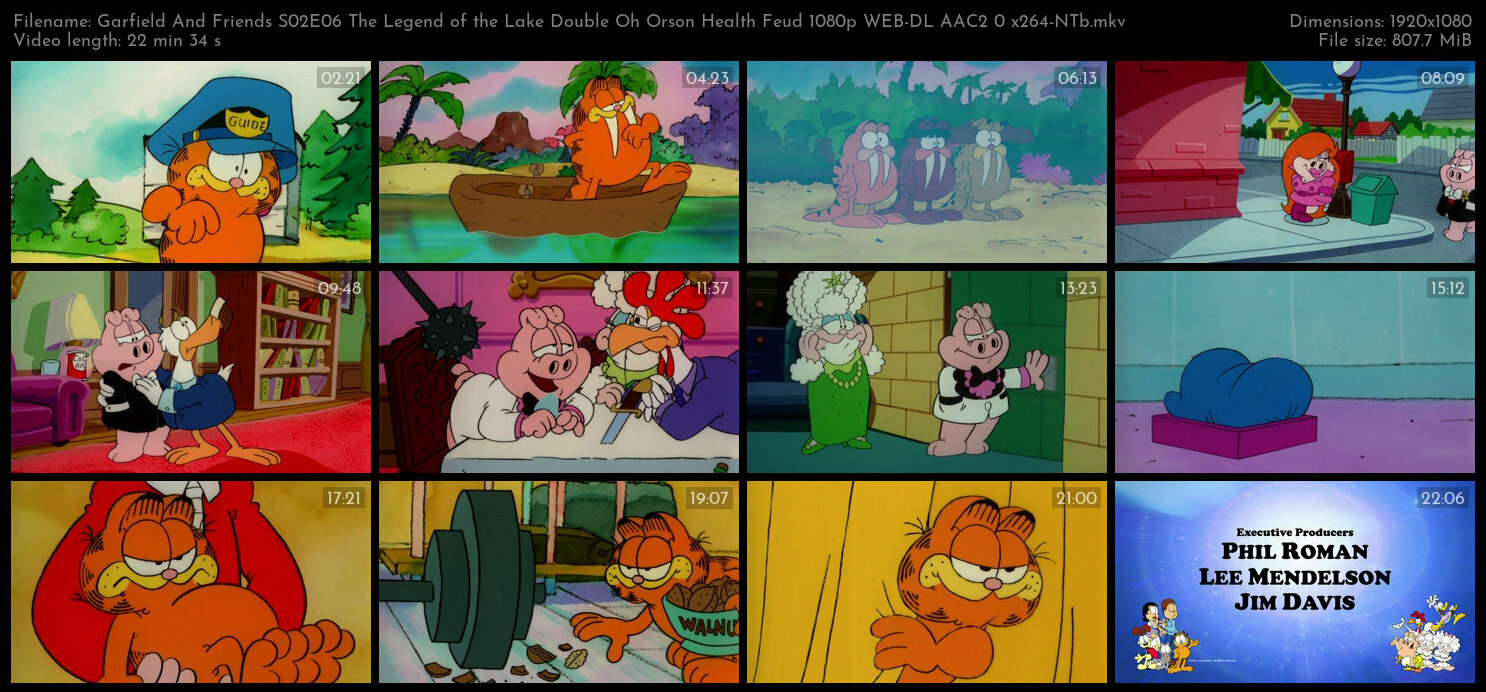 Garfield And Friends S02E06 The Legend of the Lake Double Oh Orson Health Feud 1080p WEB DL AAC2 0 x