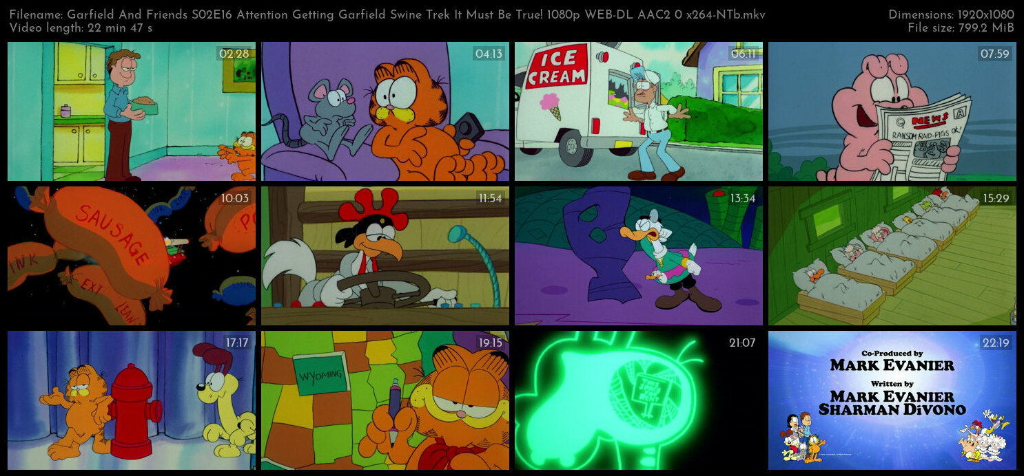 Garfield And Friends S02E16 Attention Getting Garfield Swine Trek It Must Be True 1080p WEB DL AAC2