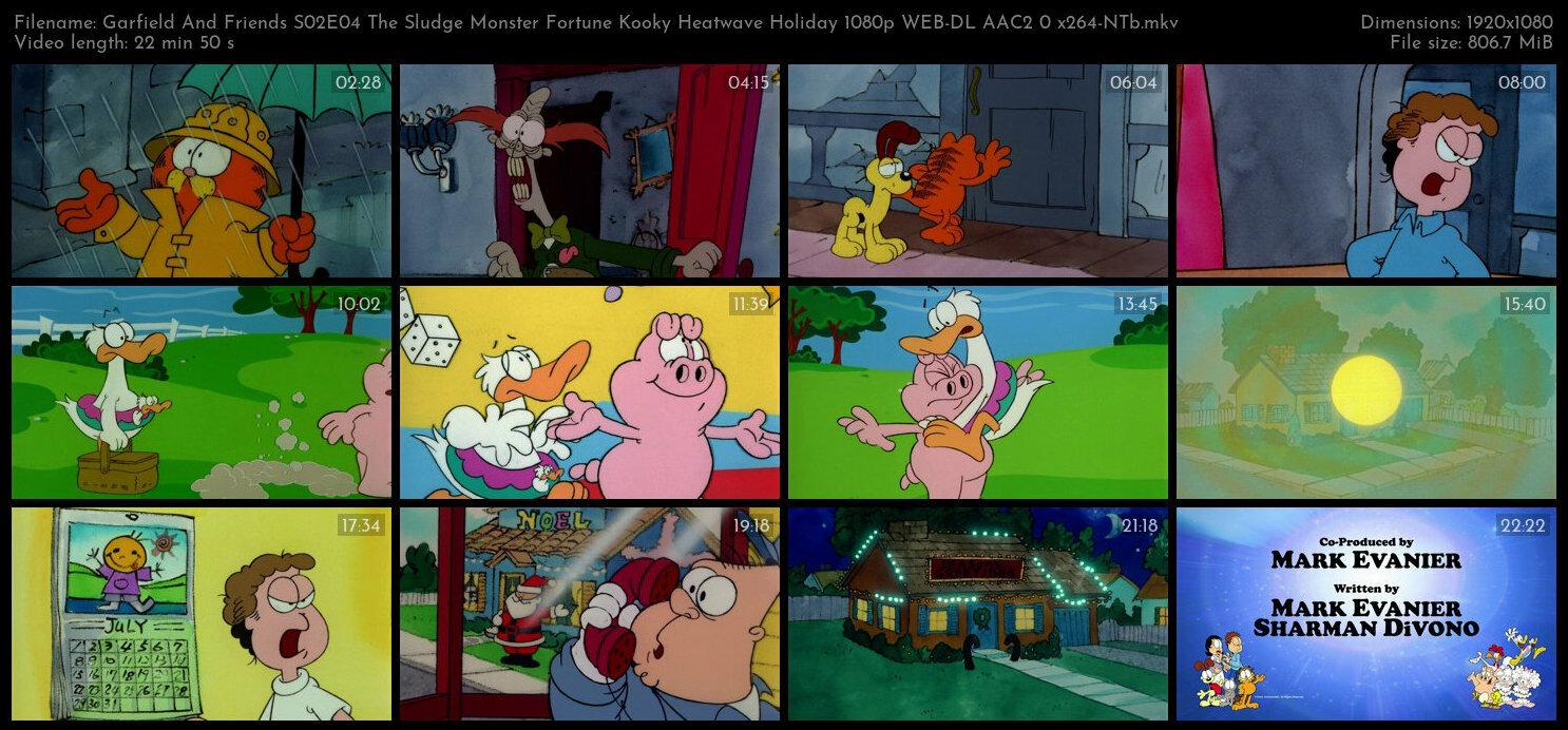 Garfield And Friends S02E04 The Sludge Monster Fortune Kooky Heatwave Holiday 1080p WEB DL AAC2 0 x2