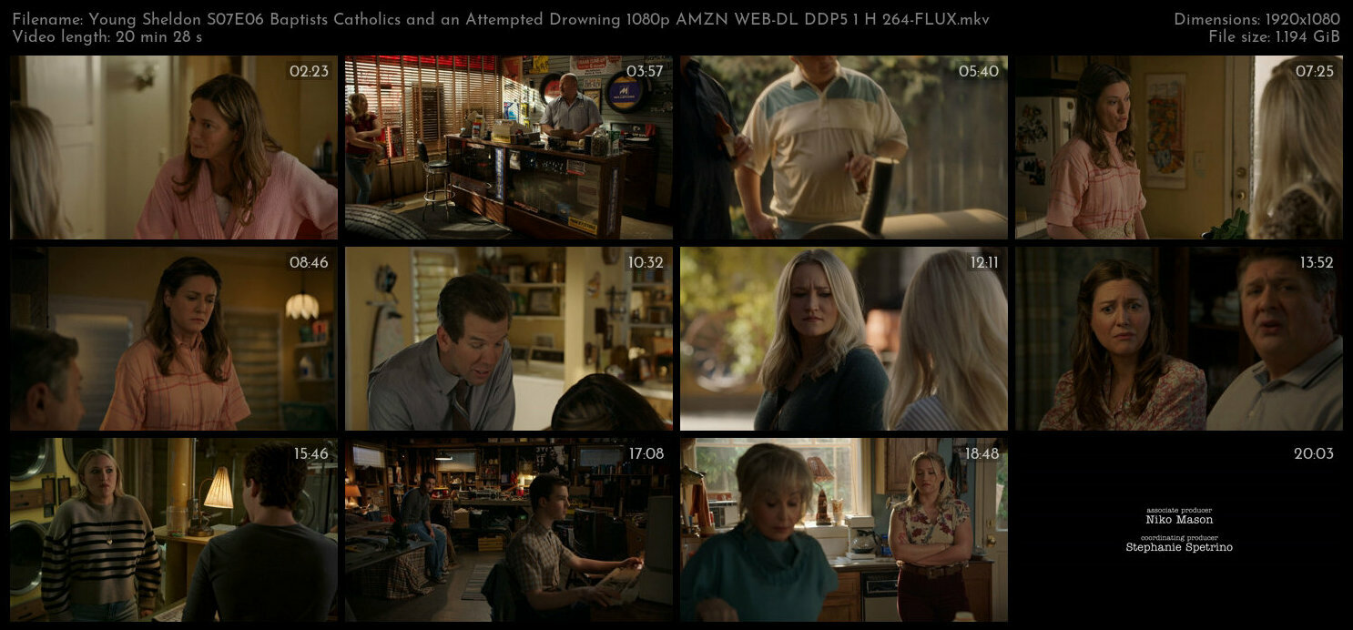 Young Sheldon S07E06 Baptists Catholics and an Attempted Drowning 1080p AMZN WEB DL DDP5 1 H 264 FLU