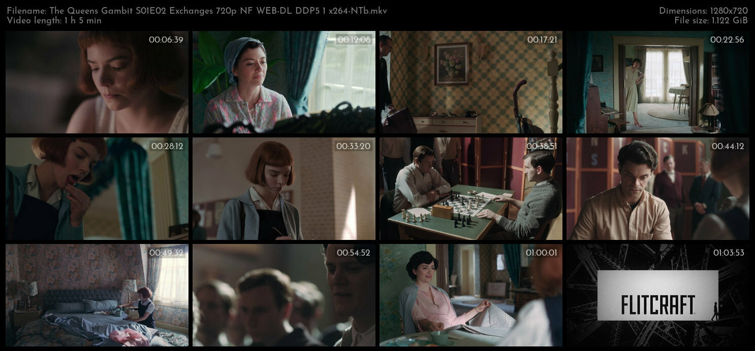 The Queens Gambit S01E02 Exchanges 720p NF WEB DL DDP5 1 x264 NTb TGx