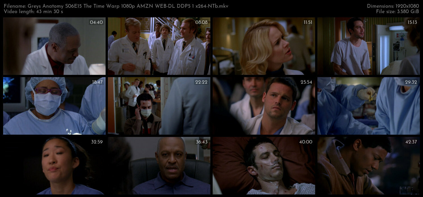 Greys Anatomy S06E15 The Time Warp 1080p AMZN WEB DL DDP5 1 x264 NTb TGx