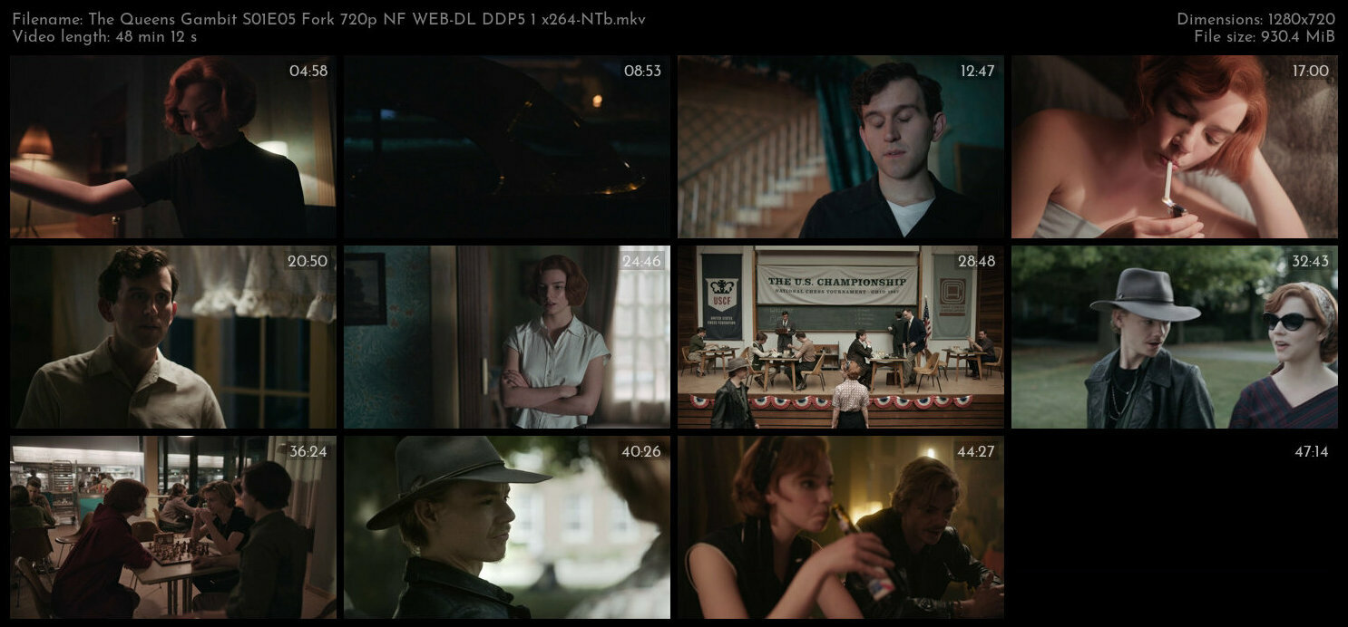 The Queens Gambit S01E05 Fork 720p NF WEB DL DDP5 1 x264 NTb TGx