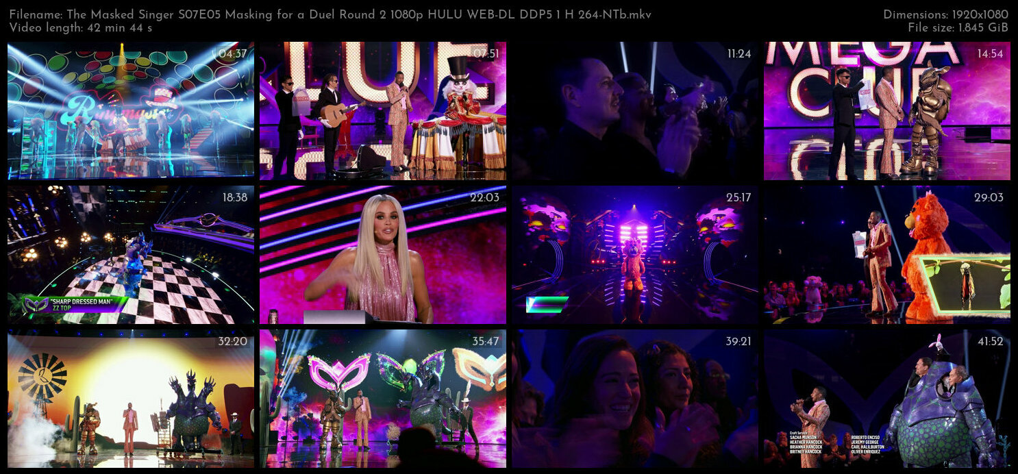 The Masked Singer S07E05 Masking for a Duel Round 2 1080p HULU WEB DL DDP5 1 H 264 NTb TGx