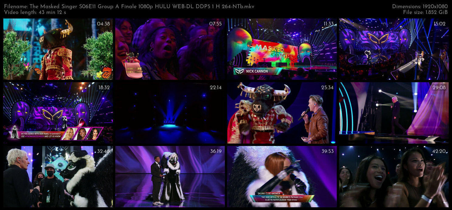 The Masked Singer S06E11 Group A Finale 1080p HULU WEB DL DDP5 1 H 264 NTb TGx