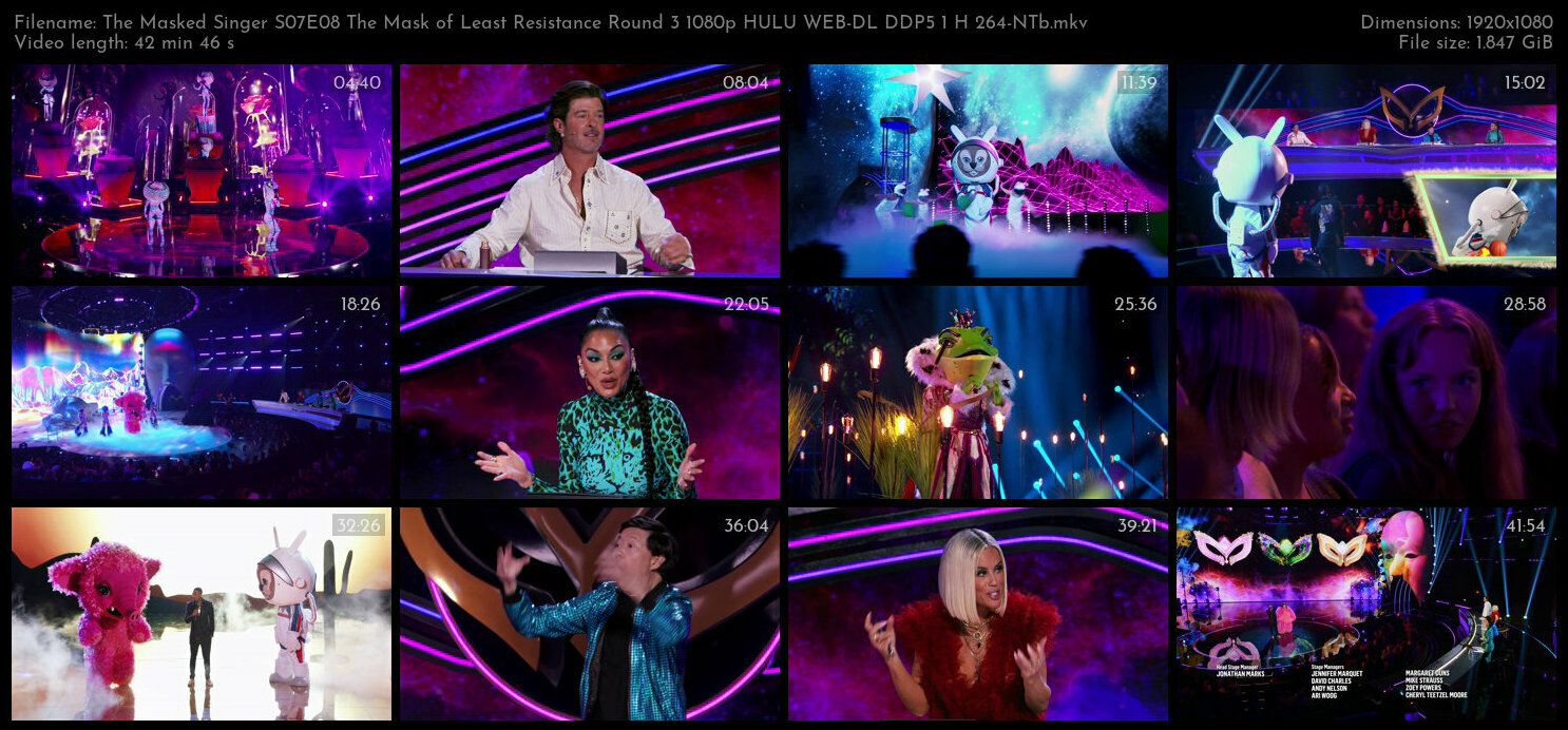 The Masked Singer S07E08 The Mask of Least Resistance Round 3 1080p HULU WEB DL DDP5 1 H 264 NTb TGx