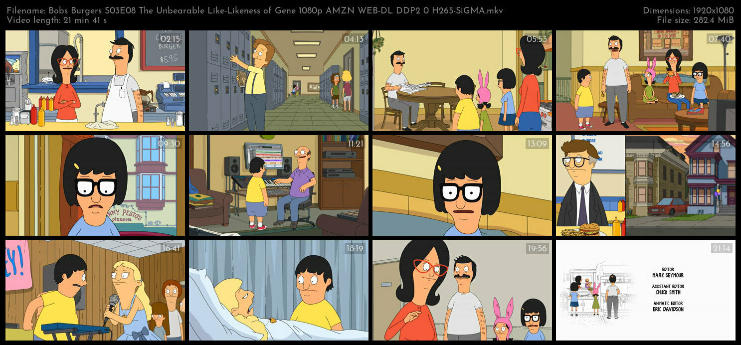 Bobs Burgers S03E08 The Unbearable Like Likeness of Gene 1080p AMZN WEB DL DDP2 0 H265 SiGMA TGx