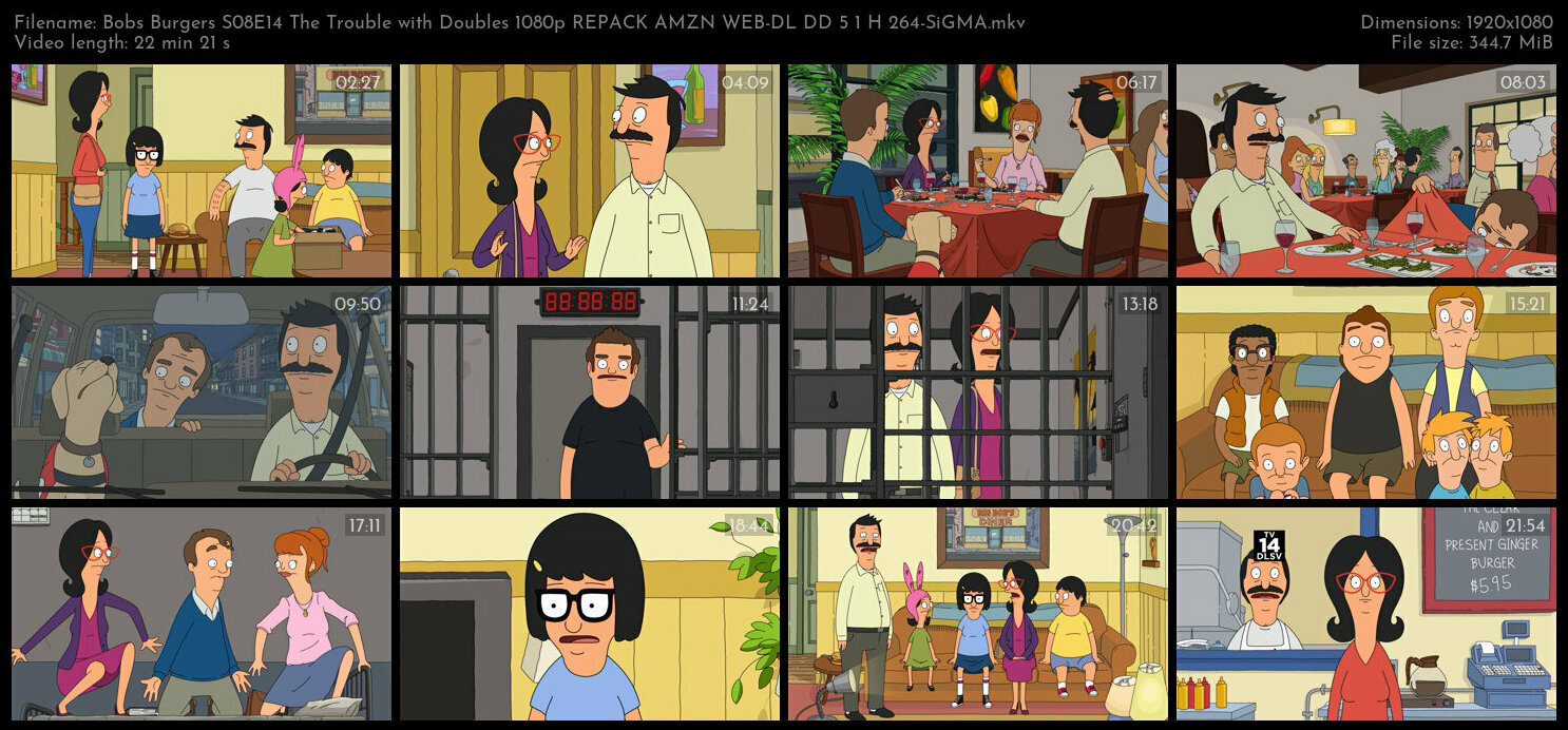 Bobs Burgers S08E14 The Trouble with Doubles 1080p REPACK AMZN WEB DL DD 5 1 H 264 SiGMA TGx