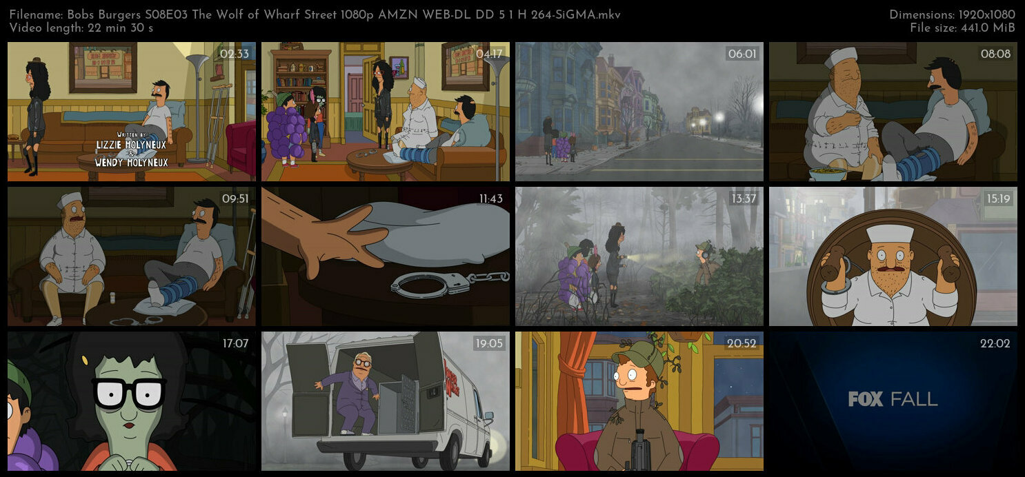 Bobs Burgers S08E03 The Wolf of Wharf Street 1080p AMZN WEB DL DD 5 1 H 264 SiGMA TGx