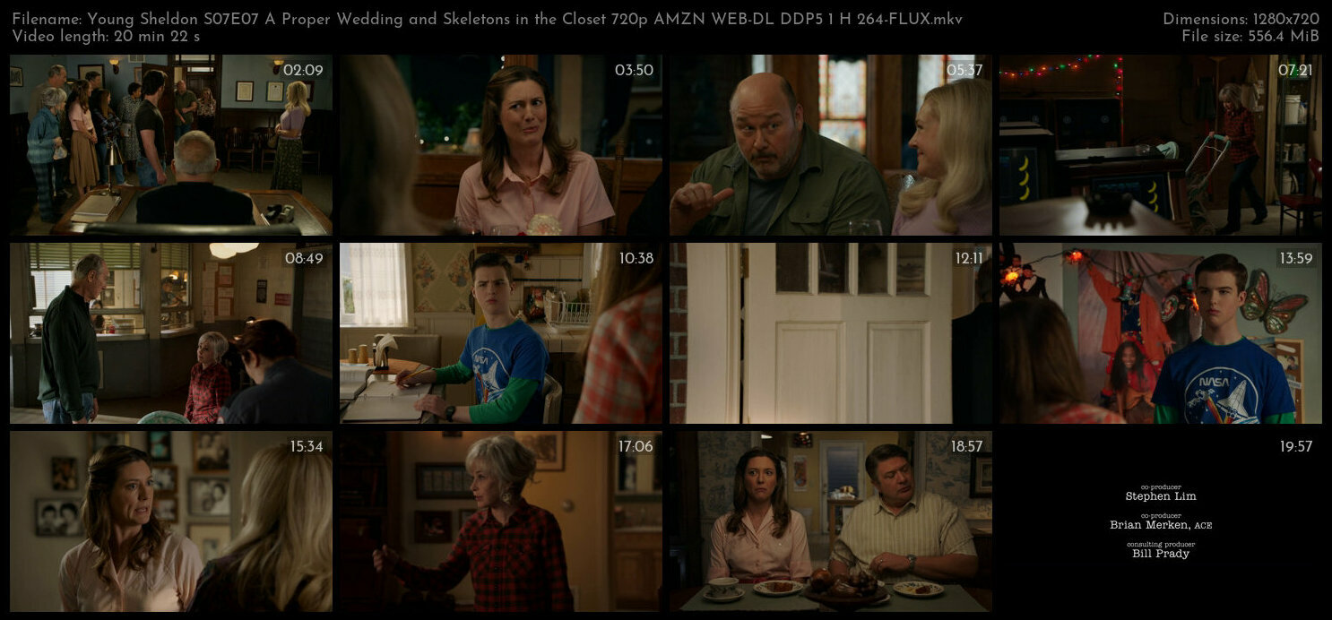 Young Sheldon S07E07 A Proper Wedding and Skeletons in the Closet 720p AMZN WEB DL DDP5 1 H 264 FLUX