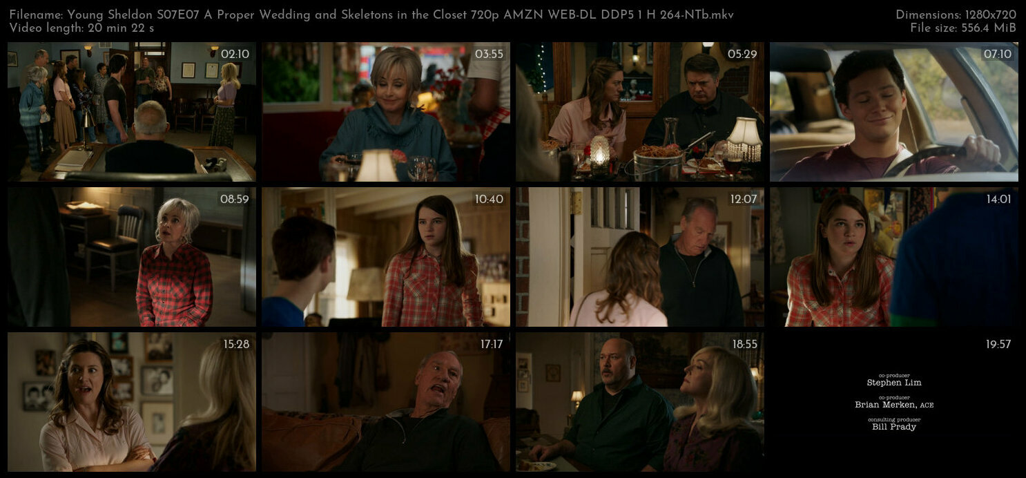 Young Sheldon S07E07 A Proper Wedding and Skeletons in the Closet 720p AMZN WEB DL DDP5 1 H 264 NTb