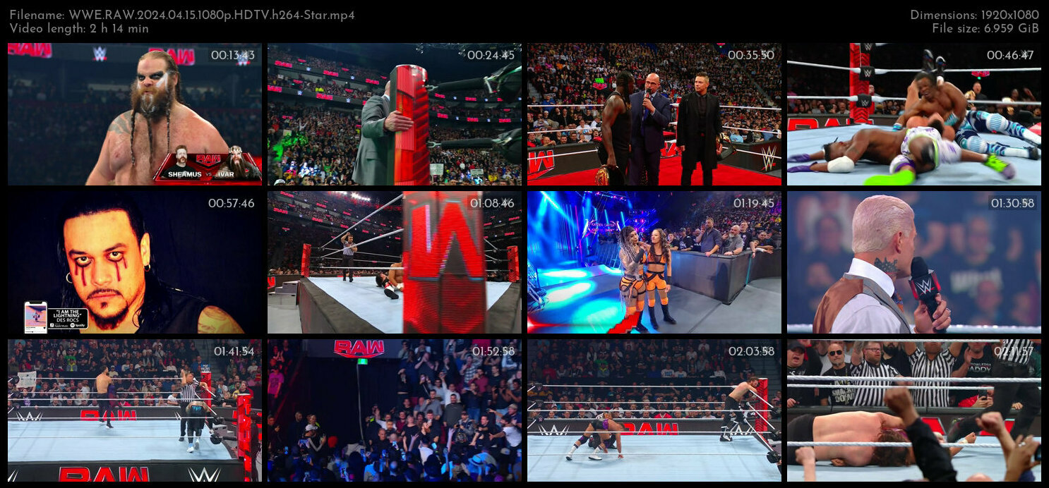 WWE RAW 2024 04 15 1080p HDTV h264 Star TGx
