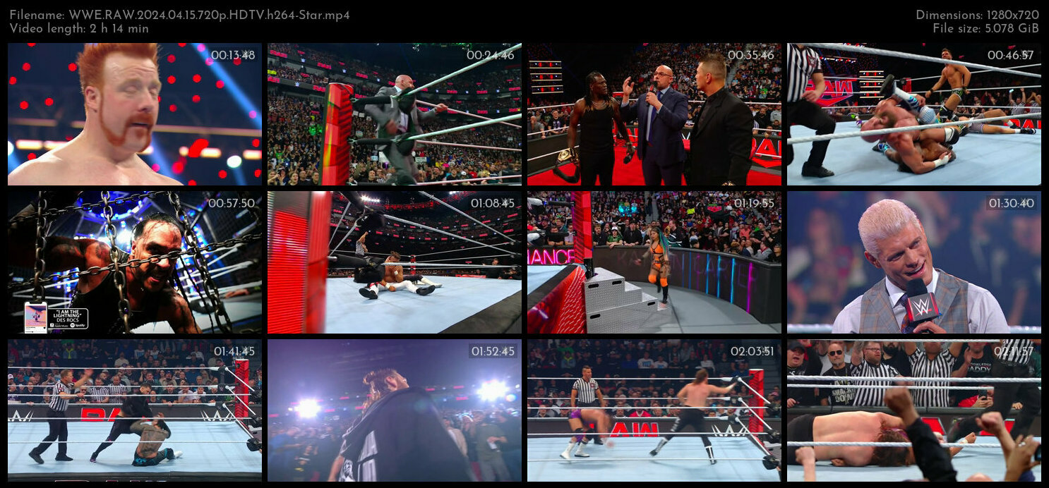WWE RAW 2024 04 15 720p HDTV h264 Star TGx