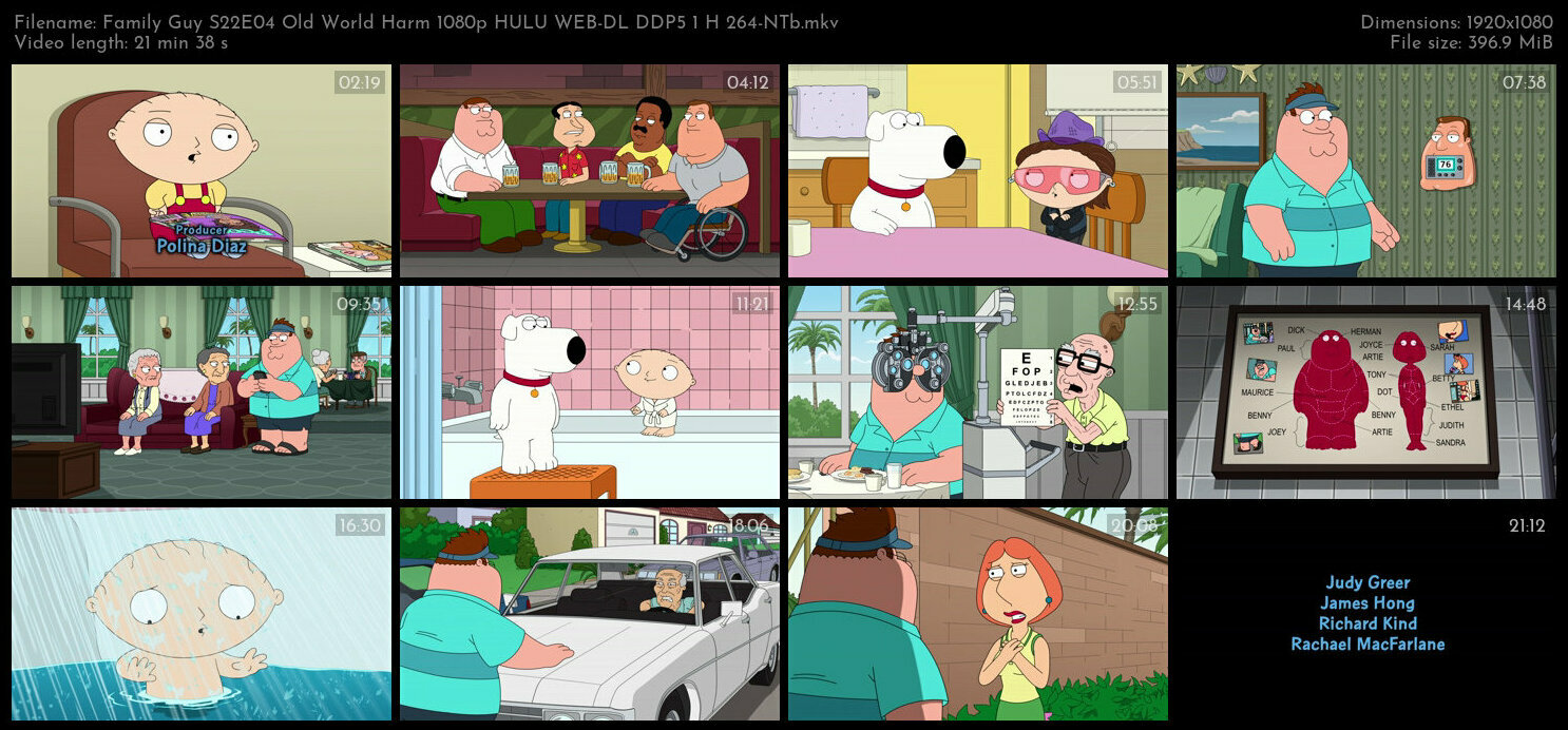 Family Guy S22E04 Old World Harm 1080p HULU WEB DL DDP5 1 H 264 NTb TGx