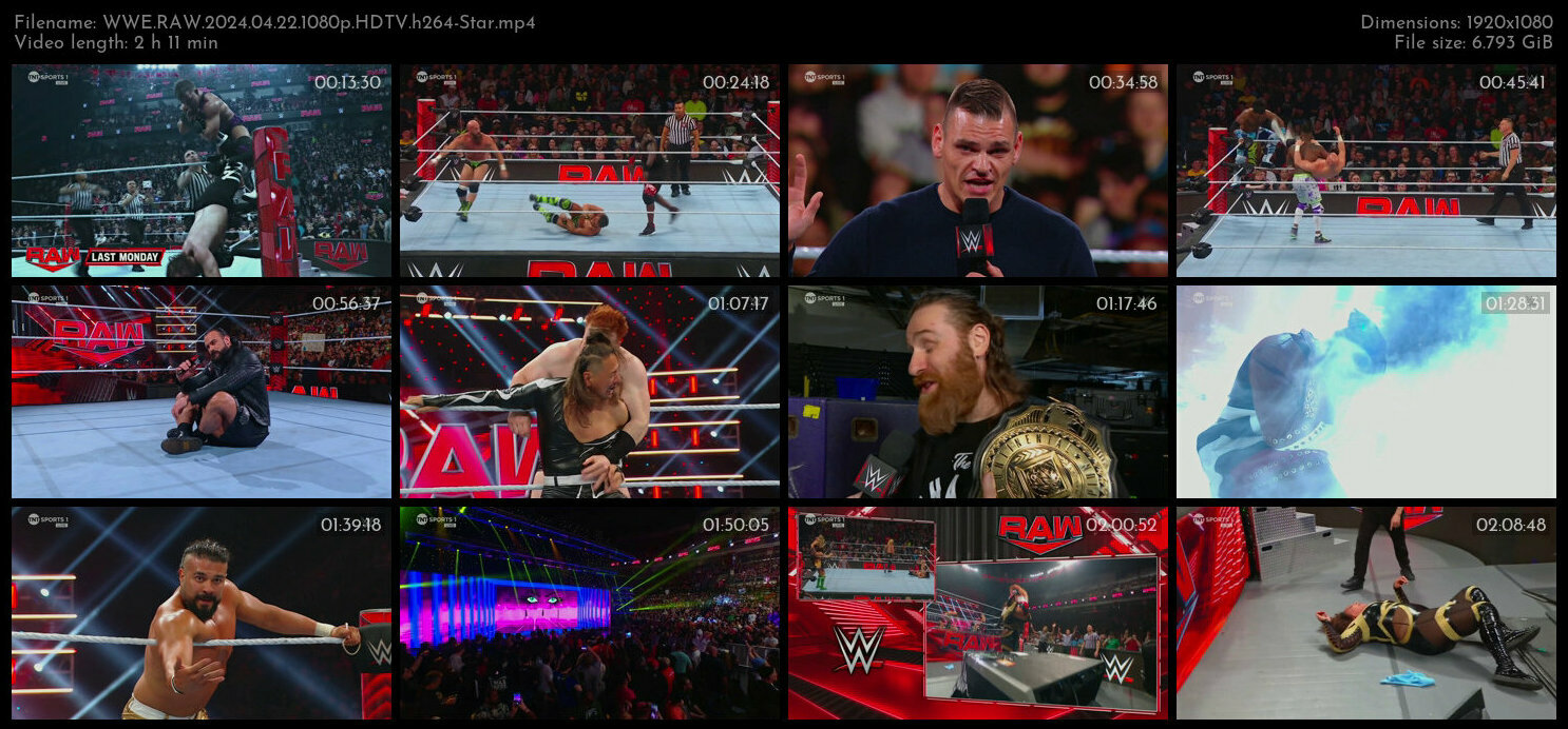 WWE RAW 2024 04 22 1080p HDTV h264 Star TGx
